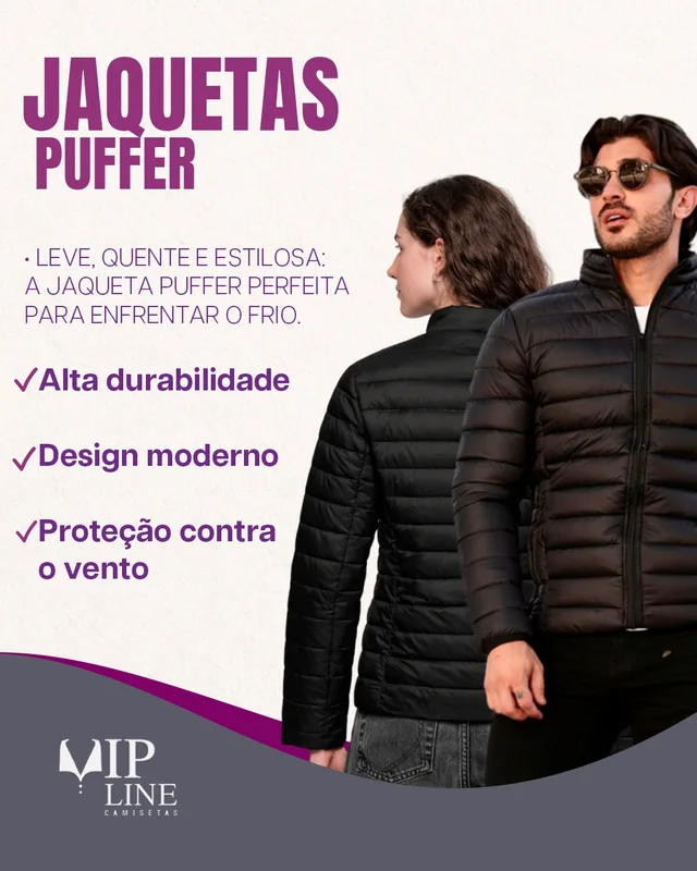 Jaqueta puffer profissional